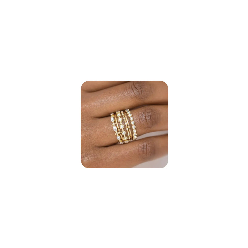 YEEZII Gold Rings for Women Non Tarnish 14k Gold Plated Stacking Cubic Zirconia Thumb Rings Dainty Stackable Gold Knuckle Rings Set Size 6-10 (Gold-A 4.5-4.75)