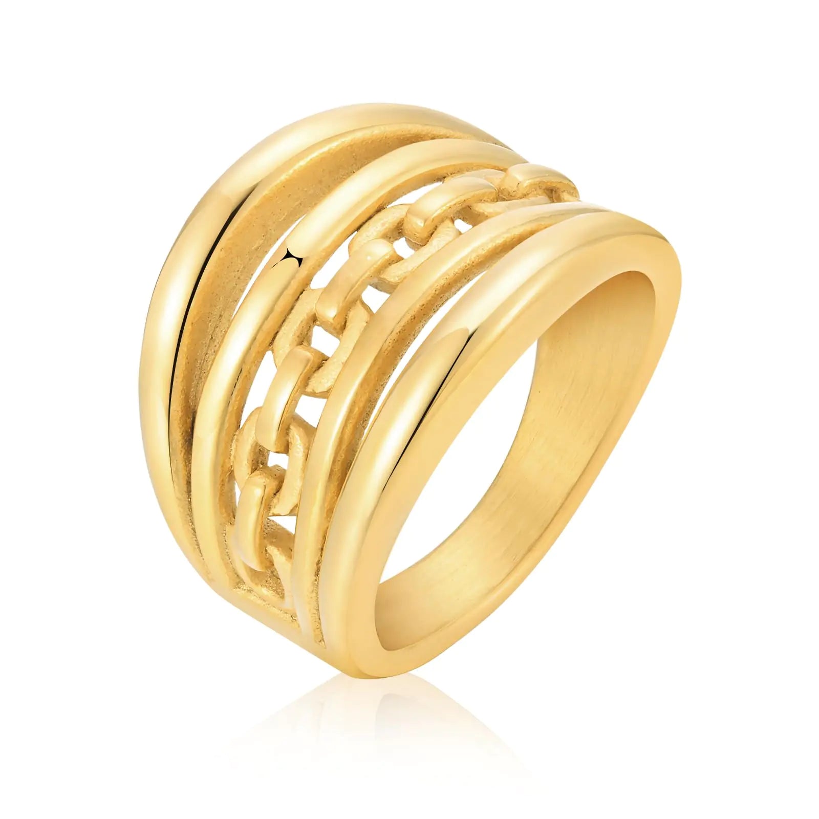 VNOX Thumb Gold Rings for Women 丨 14k Gold Plated Stainless Steel Chunky Statement Rings Twisted Braided Ring Stackable Rings Chunky Signet Ring for Womens Jewelry TrendySize 9