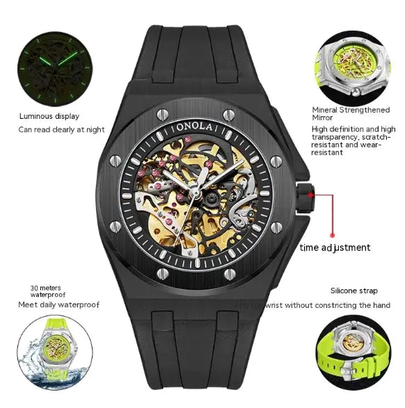 ONOLA Automatic Mechanical Skeleton Watch (Copia)