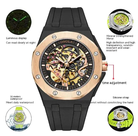 ONOLA Automatic Mechanical Skeleton Watch (Copia)