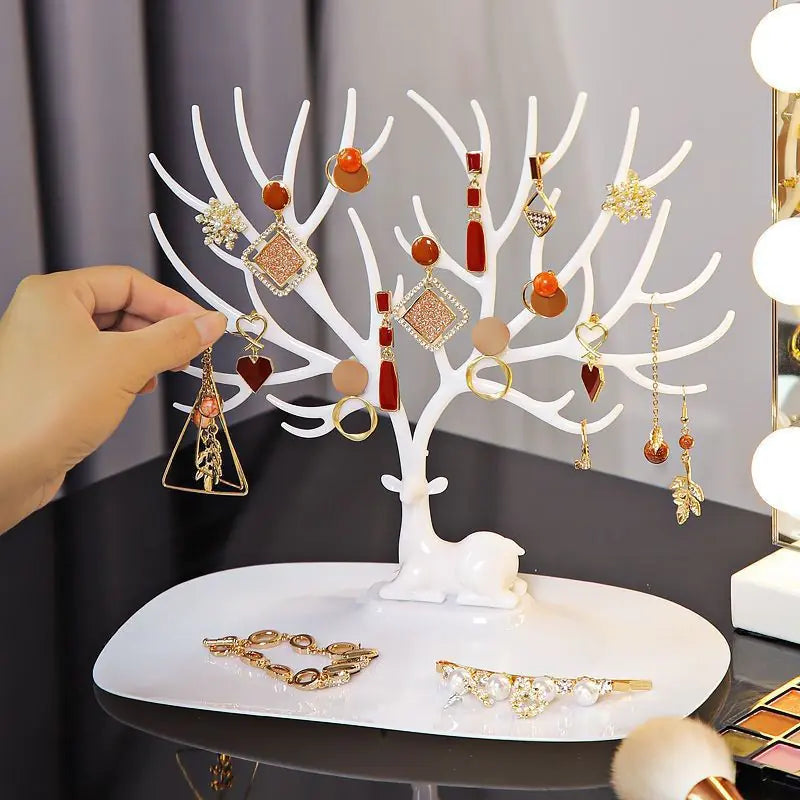 Rotating Jewelry Organizer for Earrings and Necklaces