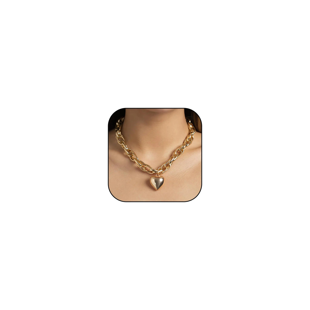 Harry and Henry Chunky Gold Necklace Silver Toggle Cuban Link Chain Choker Necklaces for Women Trendy Chunky Statement Necklace Jewelry Gifts for Women