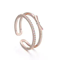 Cupido Bridal Rings With Bow And CZ Diamonds