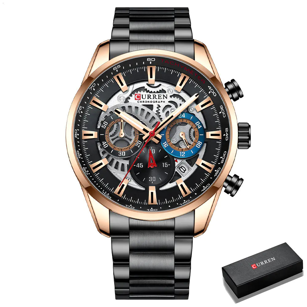 Men's Waterproof Multifunctional Quartz Business Watch