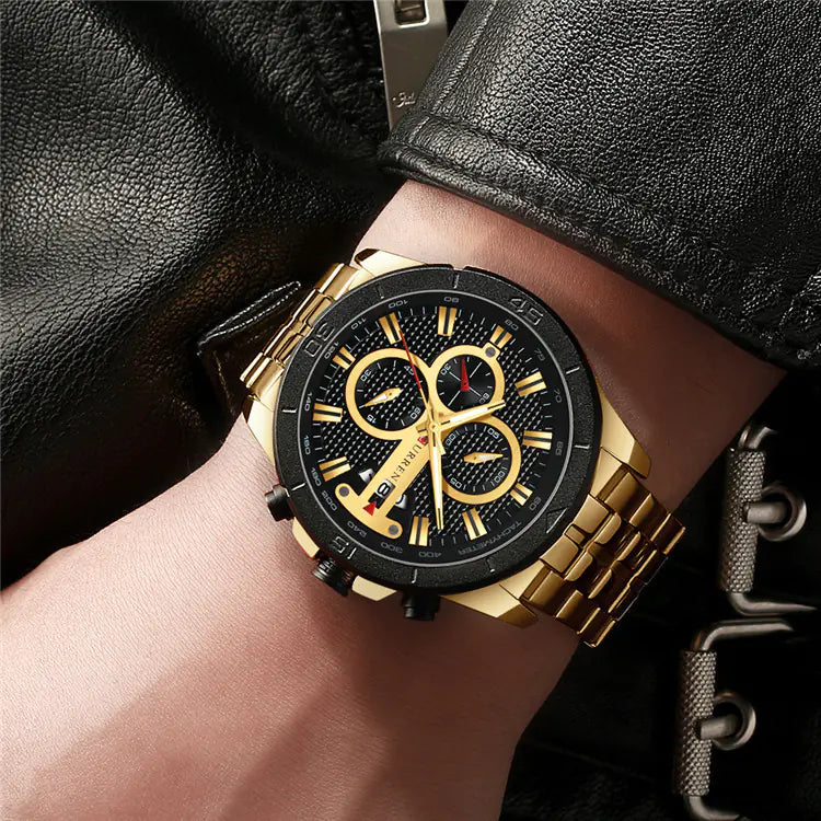 CURREN Men's Multifunctional Waterproof Quartz Watch