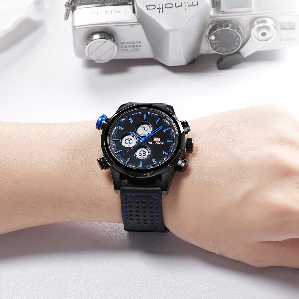 MINI FOCUS Men's Waterproof Quartz Sports Watch