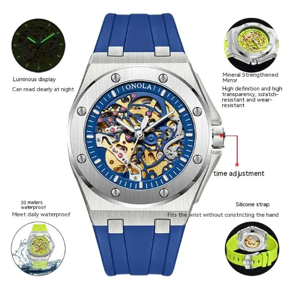 ONOLA Automatic Mechanical Skeleton Watch (Copia)