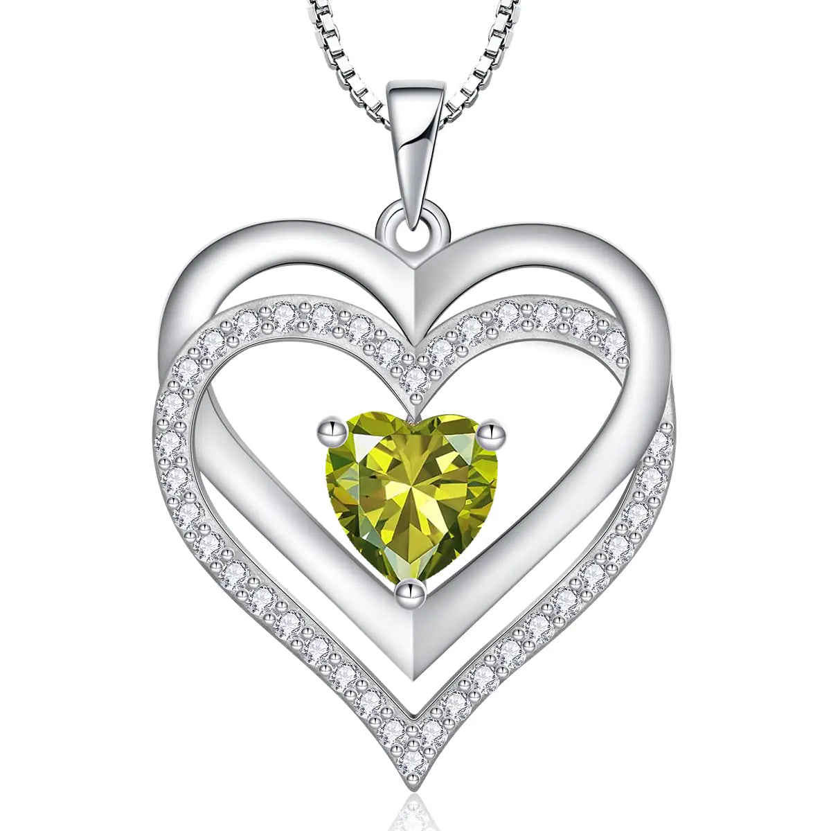 RIVIKO Heart August Birthstone Necklaces Gifts for Women 925 Sterling Silver Love Heart Pendant Necklace Mothers Day Valentines Christmas Birthday Jewelry Gifts for Her Mom Wife