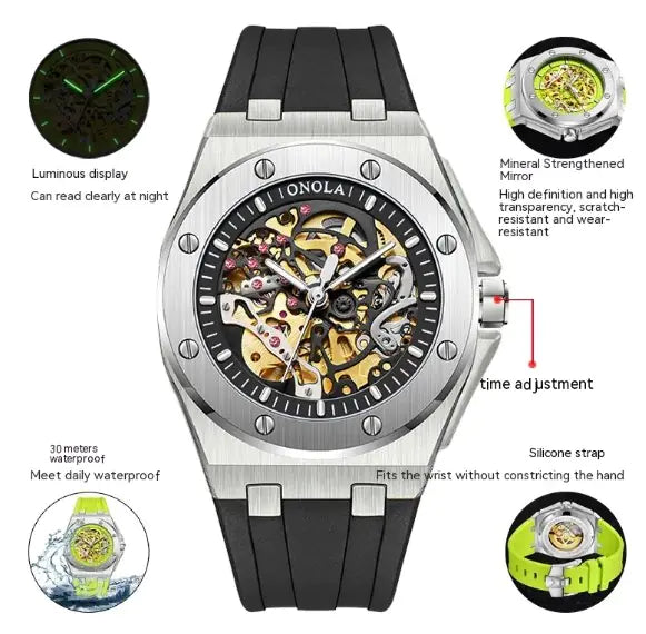 ONOLA Automatic Mechanical Skeleton Watch (Copia)