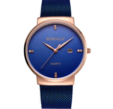 Ultra-Thin Waterproof Quartz Mesh Watch for Men